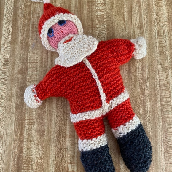 VTG 1960s Santa Claus Doll Knitted 15 Inch - Picture 3 of 8